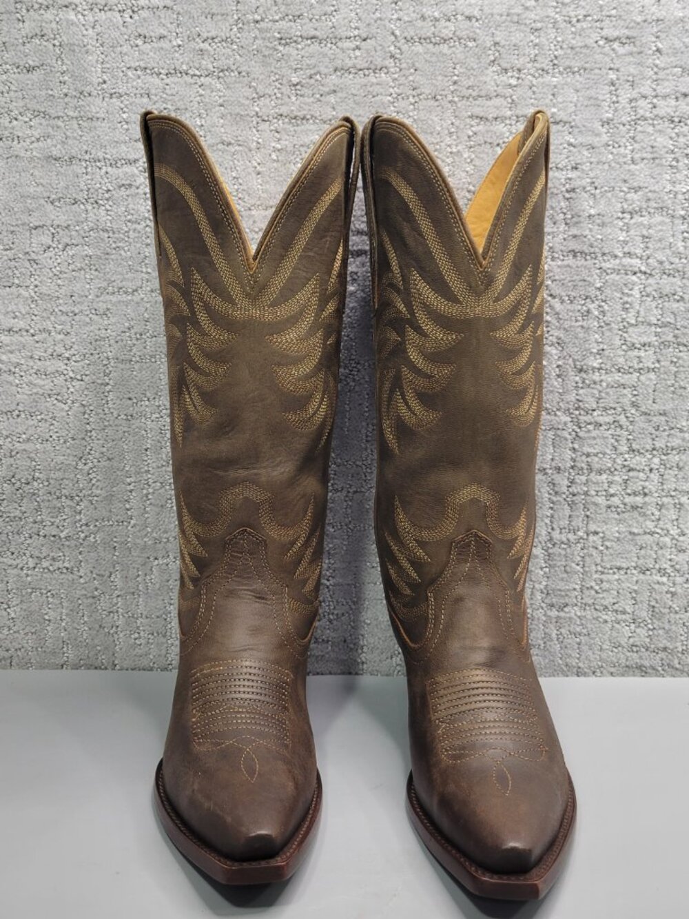 Tecovas The Annie Women's Size US 7B Cafe Goat Leather Cowgirl 14" Boots - Picture 8 of 9
